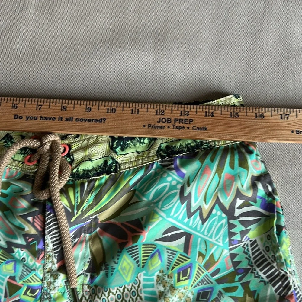 Maaji Tropical Green Patterned with Rino’s on Waistband Men's Swim Shorts Size M